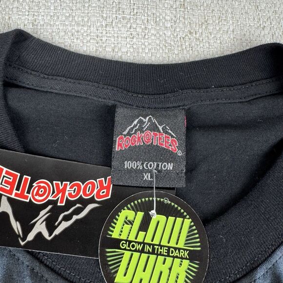 Metallica Skull Graphic T-Shirt Mens XL Double Sided Rock Band Rock@Tees NWT - Picture 7 of 12